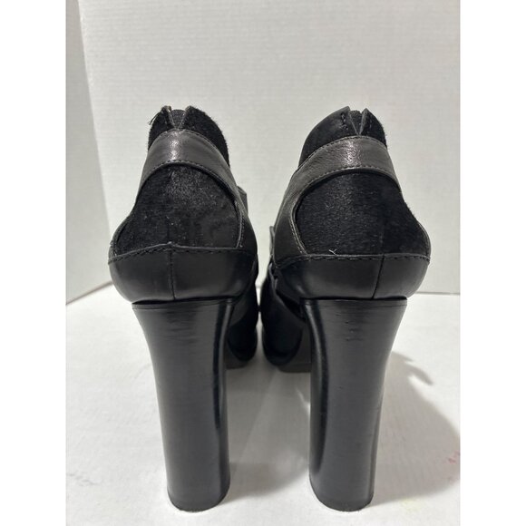 RAG & BONE New York Black Leather pumps Heels close toe Y2K straps size 39 - Picture 3 of 7